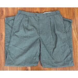 VTG Lauren Ralph Lauren pleated cuffed houndstooth wool wide leg dress pants 36